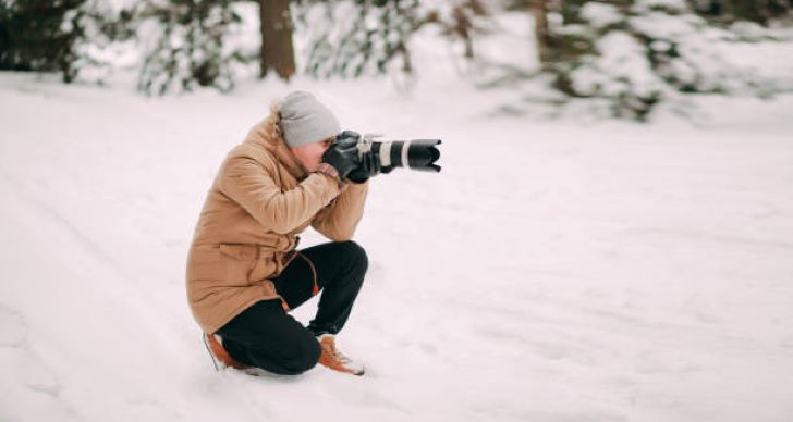 Foto's maken in de sneeuw